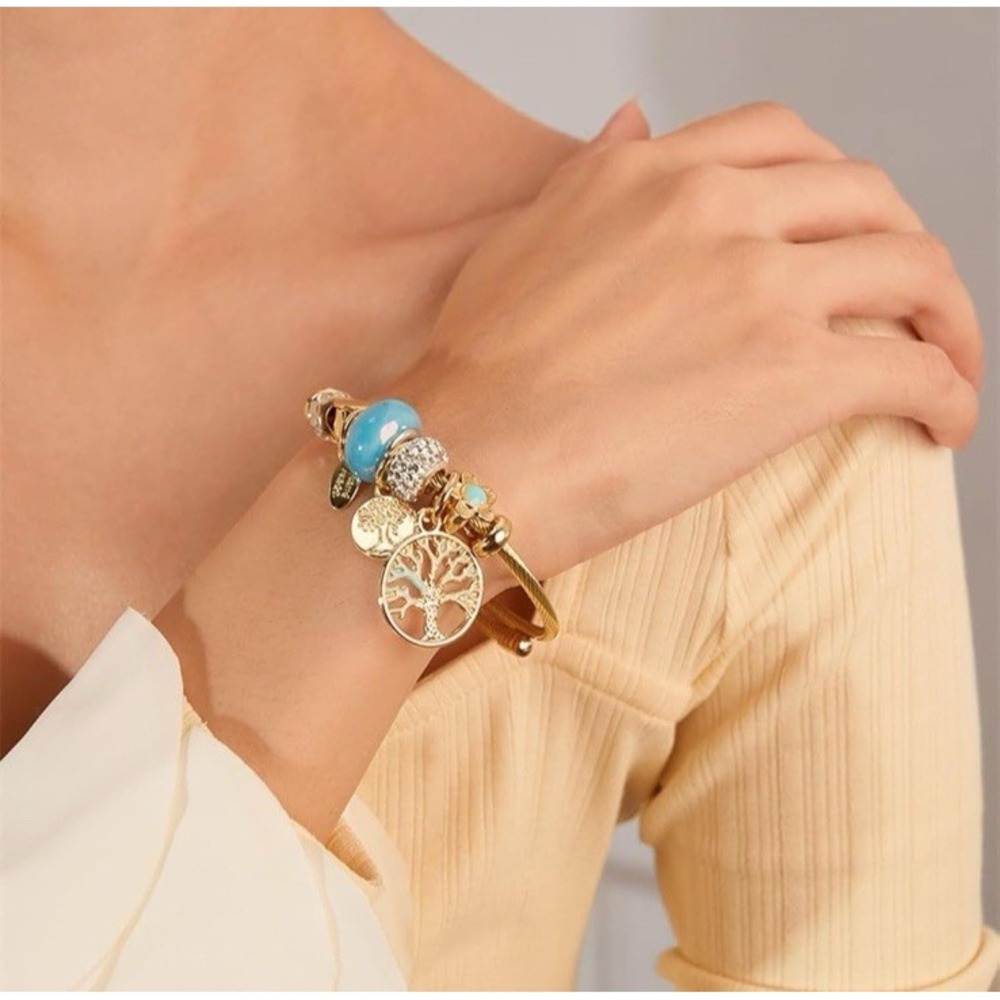 Flexible Tree Of Life Bracelet Gold Color‎ Stainless Steel - Picture 3 of 6